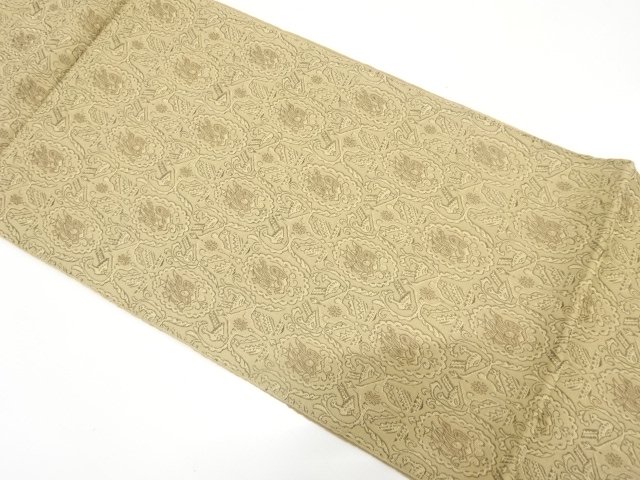 JAPANESE KIMONO / ANTIQUE FLOWER / BIRD KIMONO FOR SUMMER PATTERN WOVE